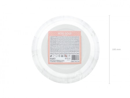 Assiettes rondes, or rose,...