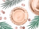 Assiettes rondes, or rose, 18cm