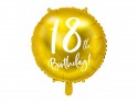 Ballons aluminium 18th Birthday, or, 45cm