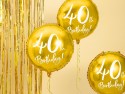 Ballon Mylar 40e anniversaire, or, 45cm