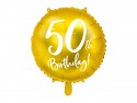 Ballon Mylar 50e anniversaire, or, 45cm