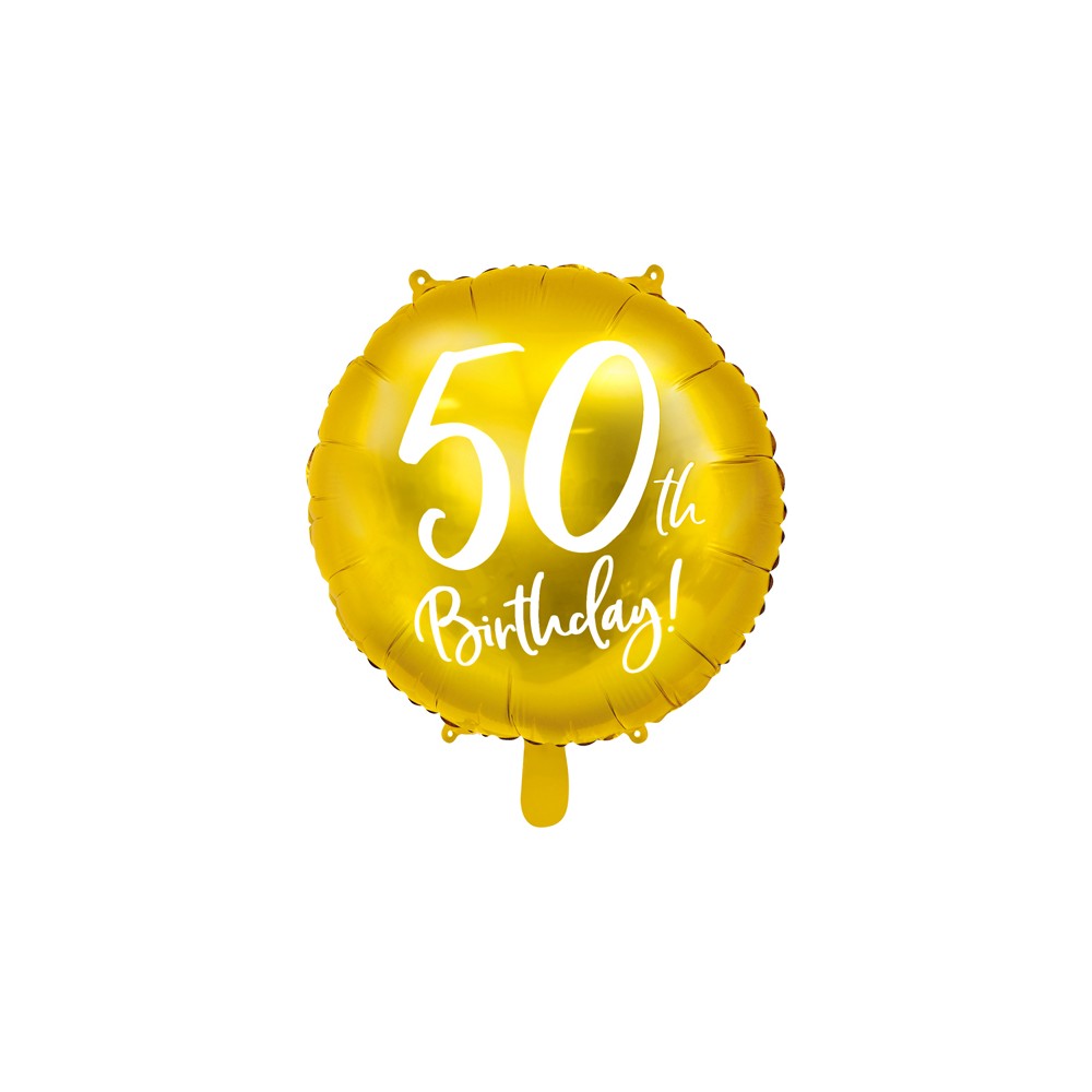 Ballon Mylar 50e anniversaire, or, 45cm