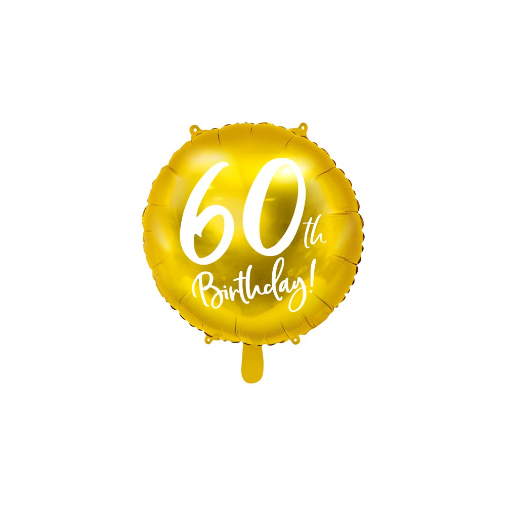 Ballon Mylar 60e anniversaire, or, 45cm