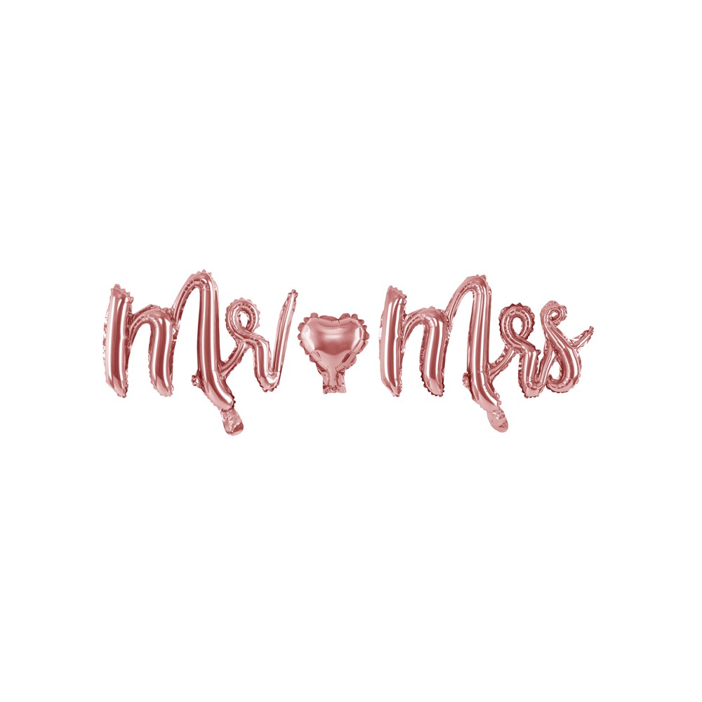 Ballon Mylar M. et Mme, or rose, 69x125cm