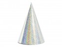 Chapeaux de fête holographiques, argent, 16cm