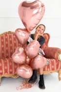 Ballon Mylar Coeur, 61cm, or rose