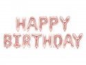 Ballon Mylar Happy Birthday, 340x35cm, or rose