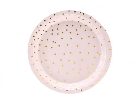 Assiettes, Pois, rose...