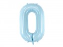 Ballon en aluminium Chiffre ''0'', 86cm, bleu clair
