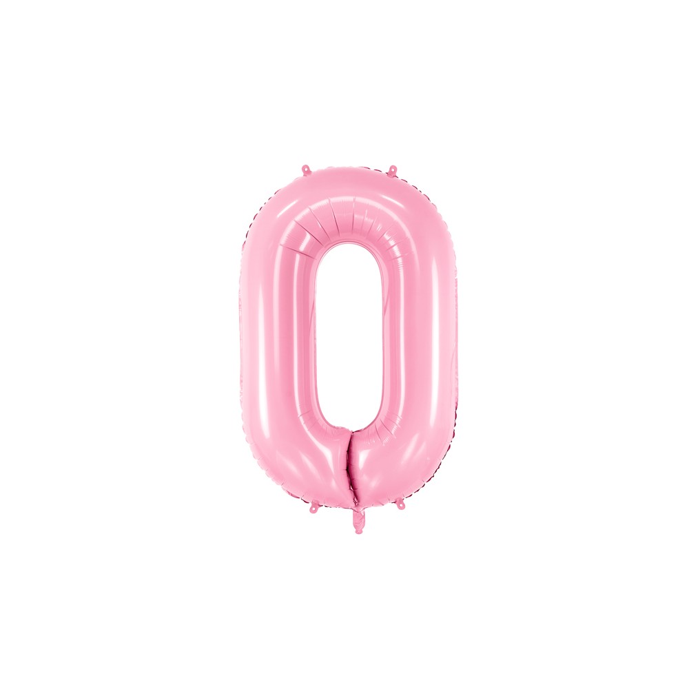 Ballon en aluminium Chiffre ''0'', 86cm, rose