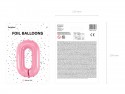 Ballon en aluminium Chiffre ''0'', 86cm, rose