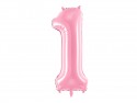 Ballon en aluminium Chiffre ''1'', 86cm, rose