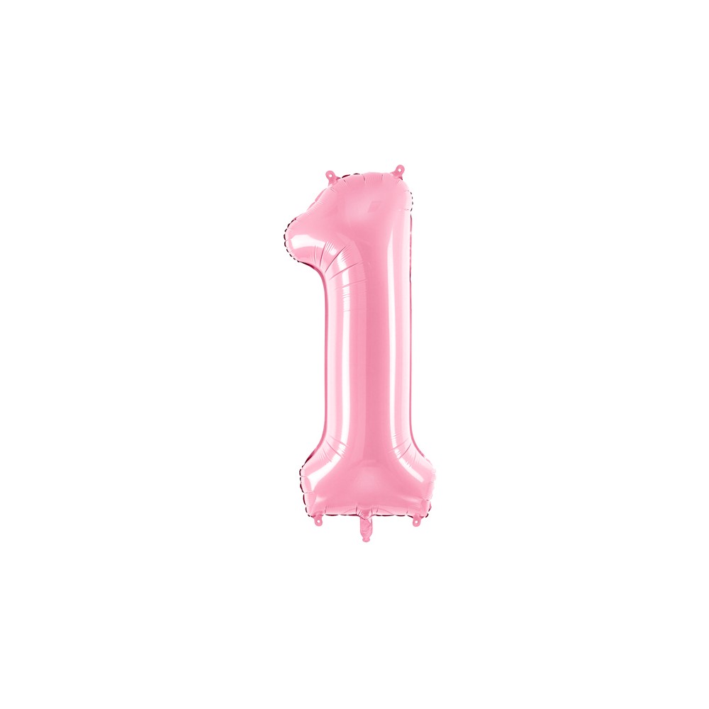 Ballon en aluminium Chiffre ''1'', 86cm, rose