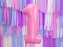 Ballon en aluminium Chiffre ''1'', 86cm, rose