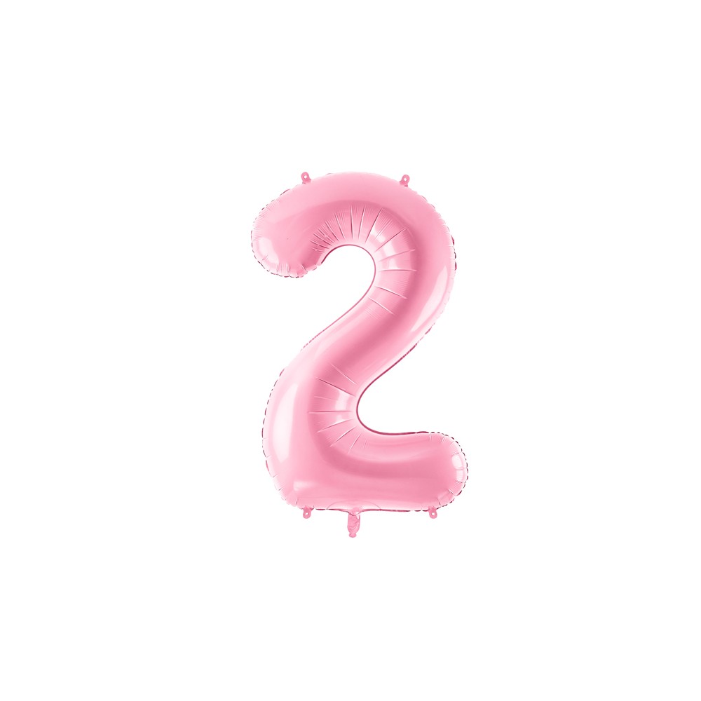Ballon en aluminium Chiffre ''2'', 86cm, rose