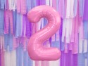 Ballon en aluminium Chiffre ''2'', 86cm, rose