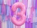 Ballon en aluminium Chiffre ''3'', 86cm, rose