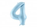 Ballon en aluminium Chiffre ''4'', 86cm, bleu clair