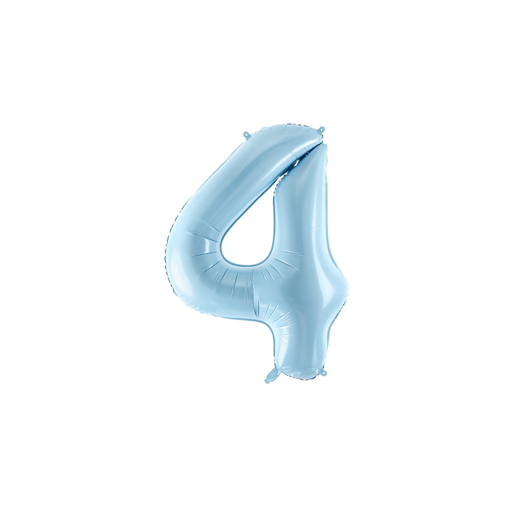 Ballon en aluminium Chiffre ''4'', 86cm, bleu clair
