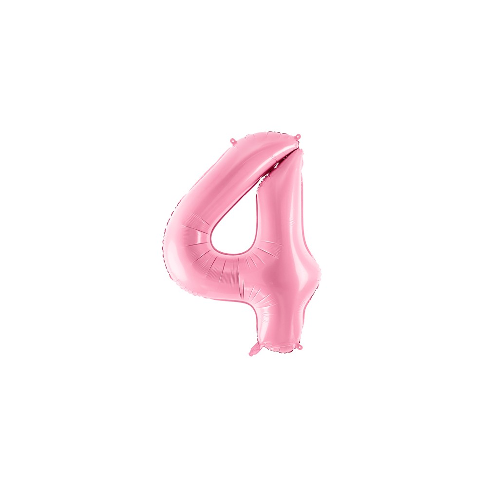 Ballon en aluminium Chiffre ''4'', 86cm, rose