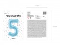Ballon en aluminium Chiffre ''5'', 86cm, bleu clair