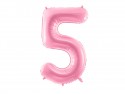 Ballon en aluminium Chiffre ''5'', 86cm, rose