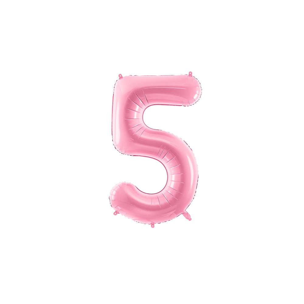 Ballon en aluminium Chiffre ''5'', 86cm, rose
