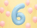 Ballon en aluminium Chiffre ''6'', 86cm, bleu clair