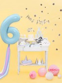 Ballon en aluminium Chiffre ''6'', 86cm, bleu clair