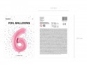 Ballon en aluminium Chiffre ''6'', 86cm, rose