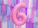 Ballon en aluminium Chiffre ''6'', 86cm, rose