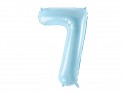 Ballon en aluminium Chiffre ''7'', 86cm, bleu clair