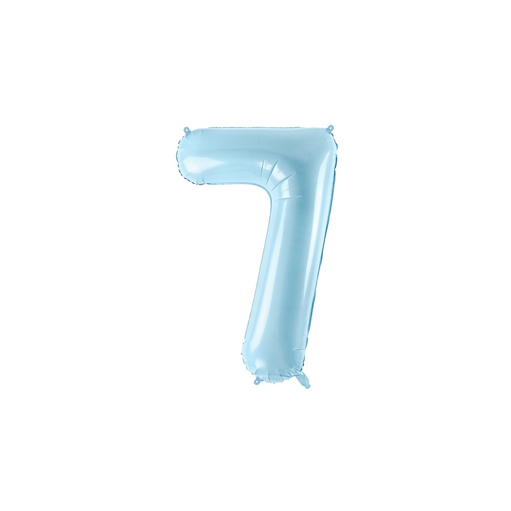 Ballon en aluminium Chiffre ''7'', 86cm, bleu clair