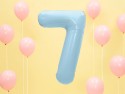 Ballon en aluminium Chiffre ''7'', 86cm, bleu clair