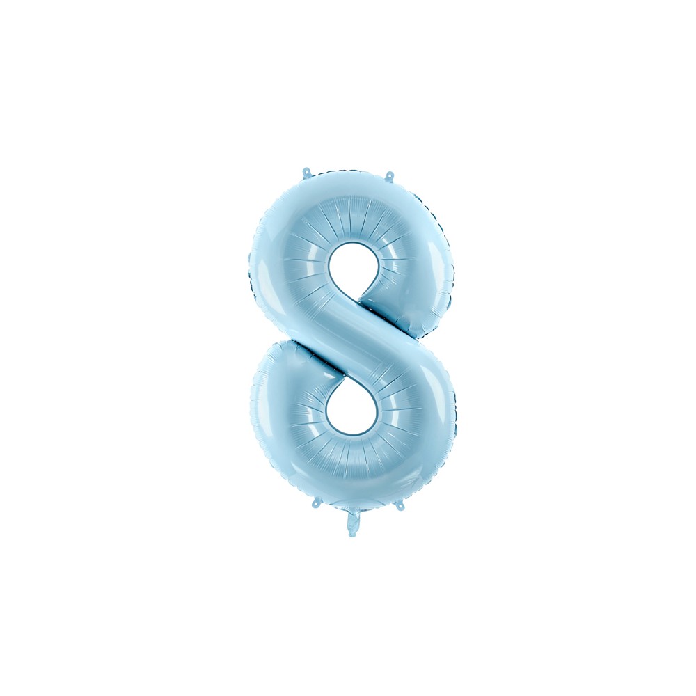 Ballon en aluminium Chiffre ''8'', 86cm, bleu clair
