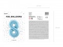 Ballon en aluminium Chiffre ''8'', 86cm, bleu clair