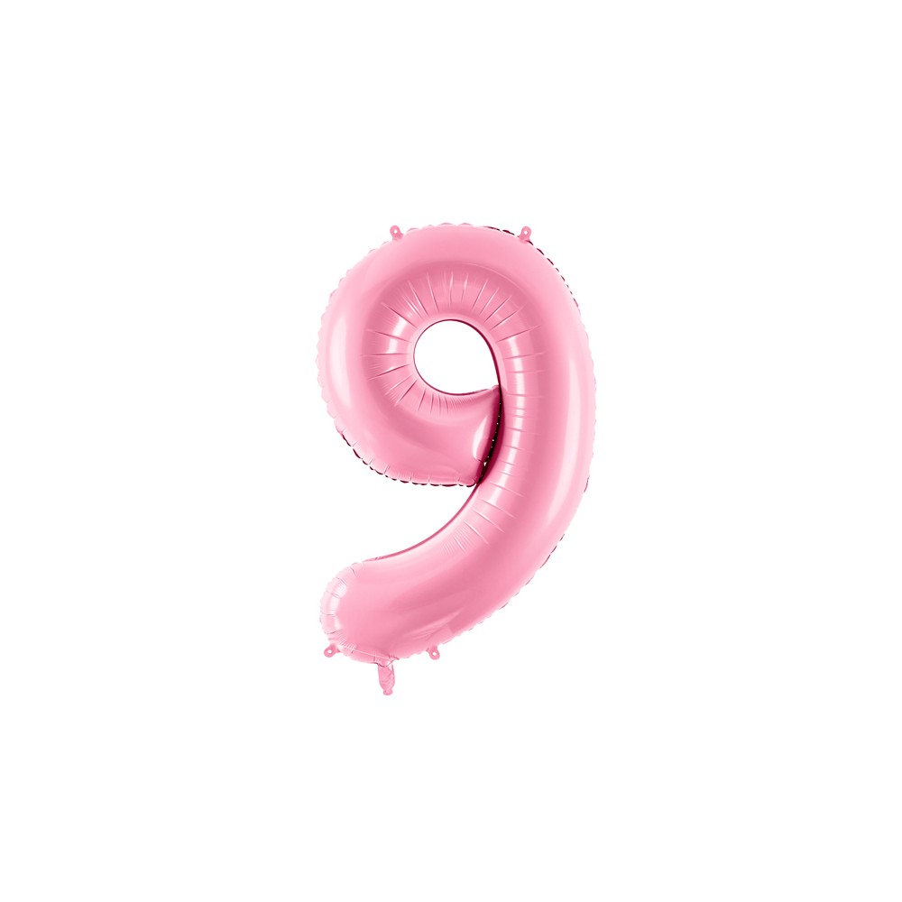 Ballon en aluminium Chiffre ''9'', 86cm, rose
