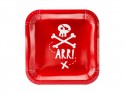 Assiettes Pirates, rouge, 20x20cm