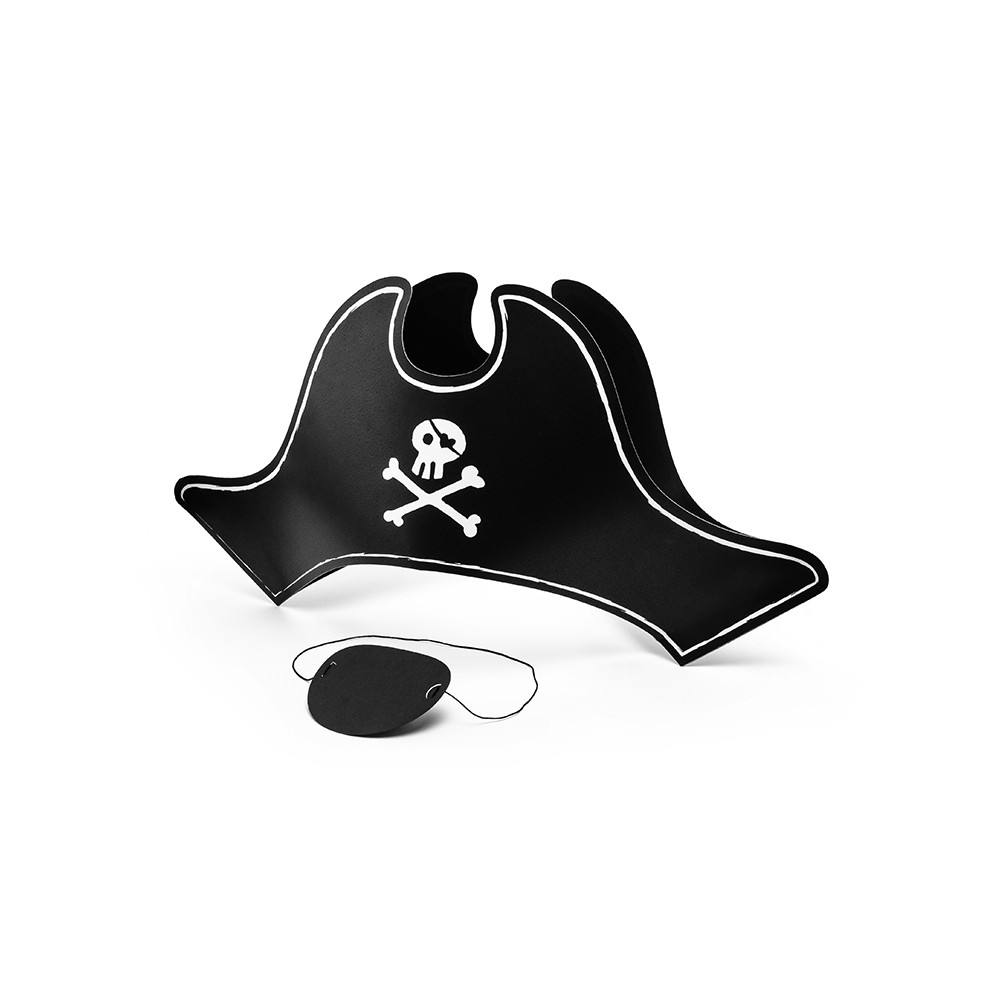 Chapeau de pirate et cache oculaire, 14cm