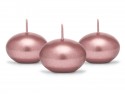 Bougie flottante métallisée, or rose, 4cm