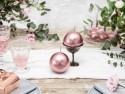 Bougie boule métallisée, or rose, 8cm