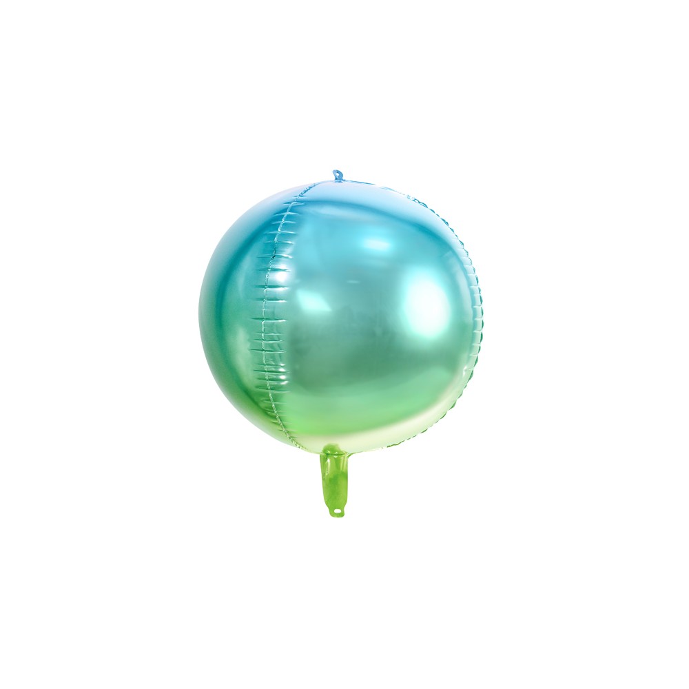 Ballon en Mylar Boule Ombre, bleu-vert, 35cm