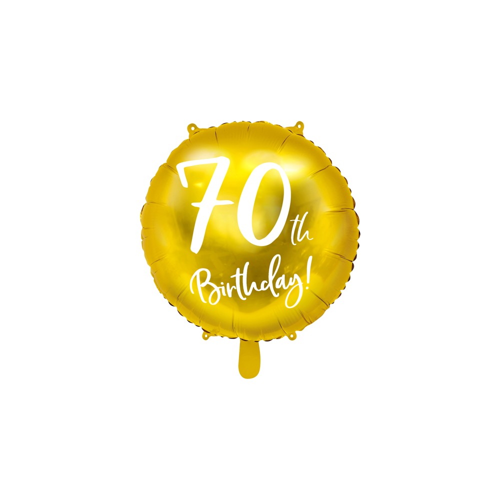 Ballon en Mylar, 70e anniversaire, or, 45cm