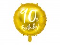 Ballon en Mylar 90e anniversaire, doré, 45cm