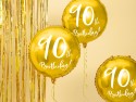 Ballon en Mylar 90e anniversaire, doré, 45cm