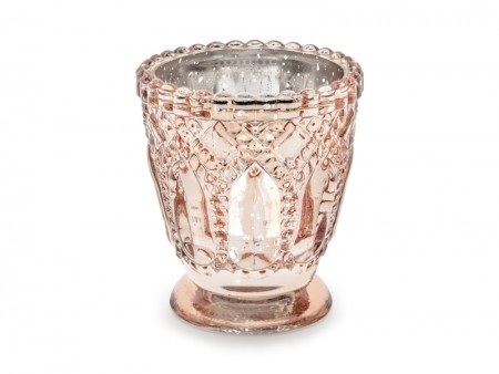 Bougeoir, or rose, 8cm