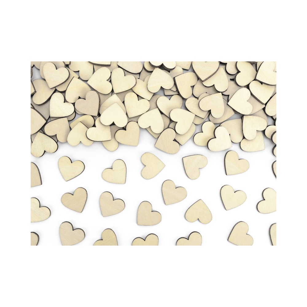 Confetti en bois Coeurs, 2x2cm