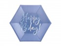 Assiettes Happy B'day !, bleu marine, 20cm