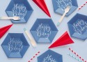Assiettes Happy B'day !, bleu marine, 20cm