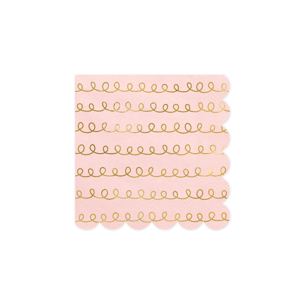 Serviettes de table à motifs, rose poudré clair, 32x32cm